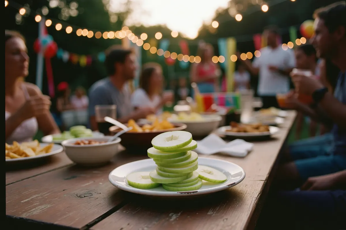 lissa's party spread, the green rings are still there
