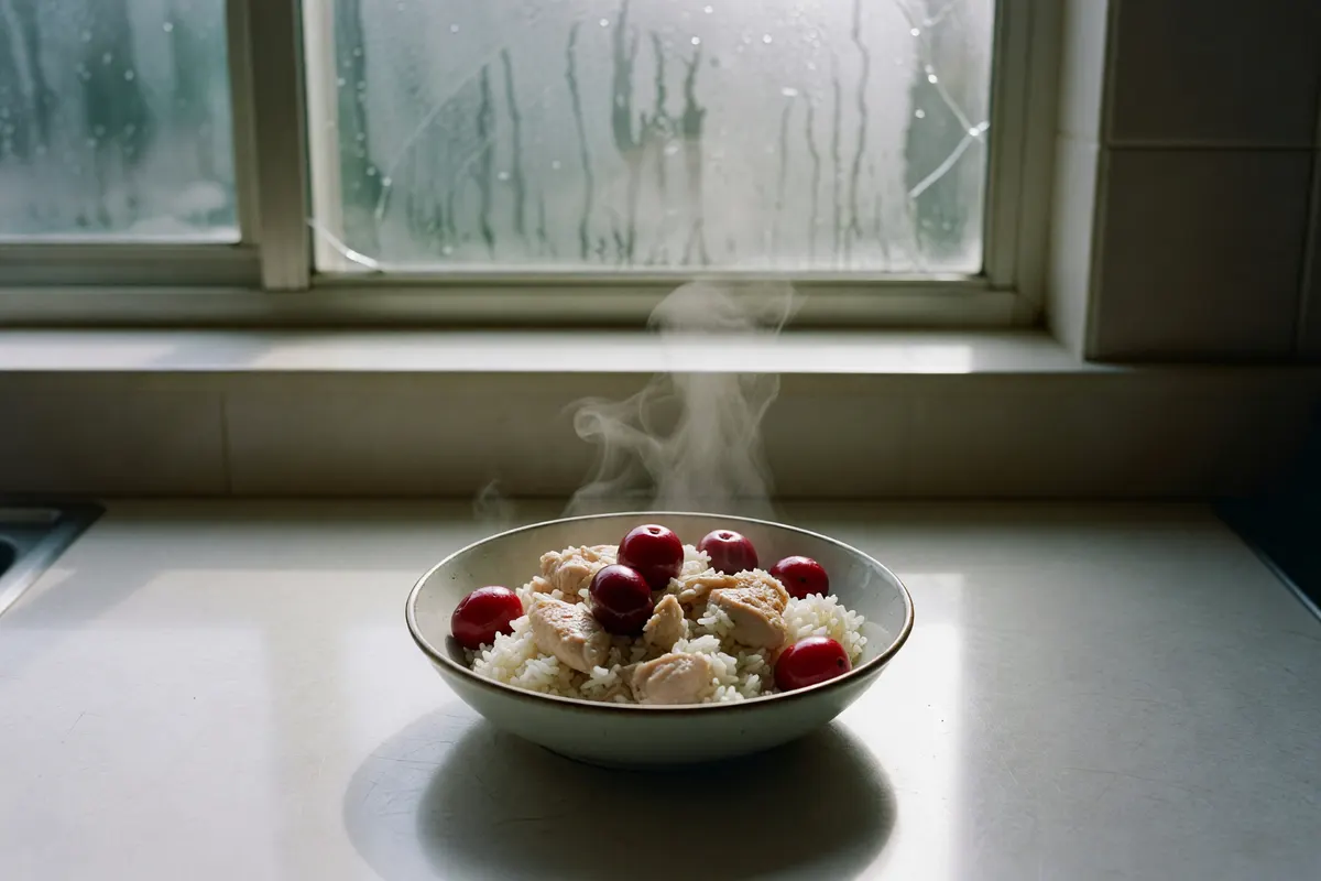 dinner with fireplums on top